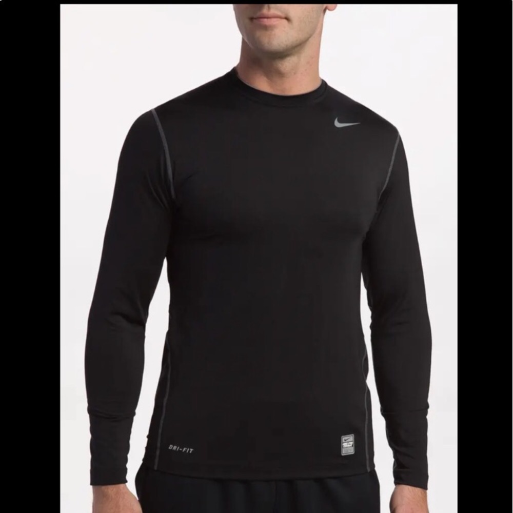 Nike Pro Combat Fitted Dri-Fit Black Long Sleeve Shirt